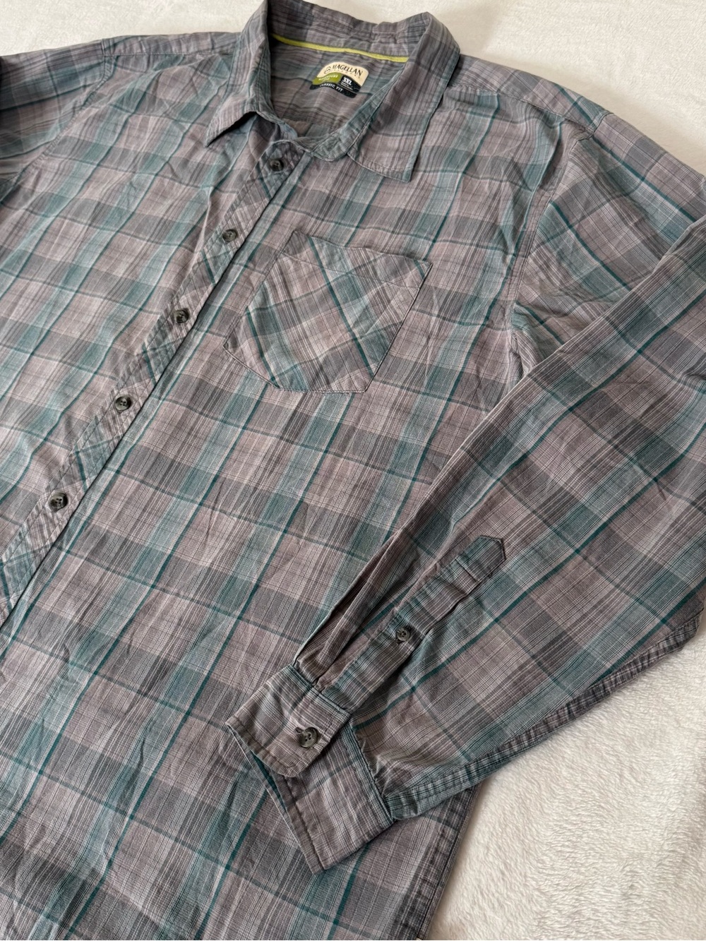 Magellan Outdoors Men’s 3XL Adventure Gear Plaid Long Sleeve Button Up Shirt